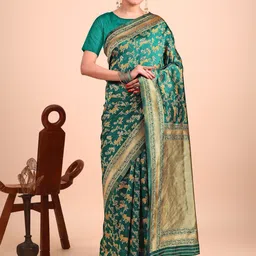 F FASHION Floral Zari Art Silk Kanjeevaram Saree-27