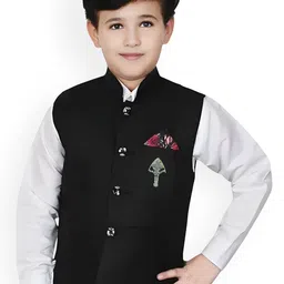 Qitty Boys Woven Nehru Jacket With Shirt-image-97
