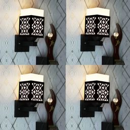Gojeeva Black Wood Square Shaped Wall Lamp-picture-35