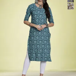 Moda Rapido Selection Of 3 Floral Printed Round Neck Straight Kurtas-image-13