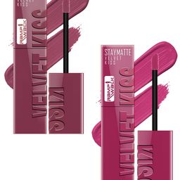 Ramp Walk Velvet Kiss Set Of 2 Liquid Lipstick - 3.5 ml Each -Light Mauve 04 -Dark Pink 08-4