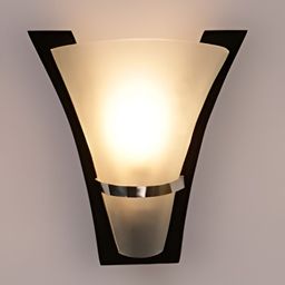 KINIS Brown & White Textured Wooden Triangle Wall Lamp With Bulb-37