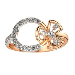VALANOVA 925 Sterling Silver Rose Gold 14 Kt Diamond Studded Ring 2.33 gms-image-66