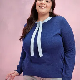 DressBerry Curve Tie-Up Neck Detail Pullover-picture-32