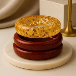 ATIBELLE Set Of 3 Matt-Glossy Resin Bangles-picture-36