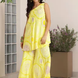 Libas Geometric Printed Flared Tunic & Palazzos-5