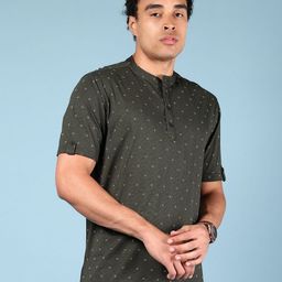 V-Mart Men Printed Henley Neck Pockets T-shirt-picture-19