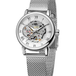 FORSINING Women Skeleton Dial & Stainless Steel Straps Analogue Watch FSL8099M3S2-picture-2