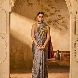 dhartii Women Woven Design Zari Silk Blend Designer Banarasi Saree-picture-51