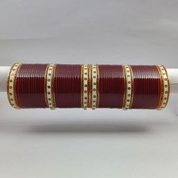 jtraditional Set Of 35 Stone-Studded Bangles-image-83