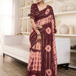DIVASTRI Tie and Dye Gotta Patti Silk Blend Ready to Wear Leheriya Saree-image-63