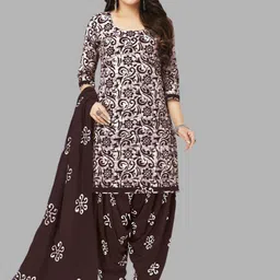 MIRAAN Women Floral Printed Regular Pure Cotton Kurta with Patiala & With Dupatta-image-52