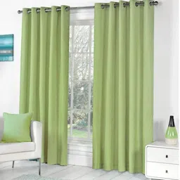215 cm (7 ft) Polyester Semi Transparent Door Curtain (Pack Of 2) (Plain, Light Green)-image-97