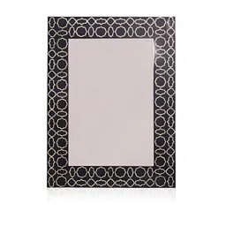 House Of Accents Black & Beige Textured Wooden Mahal Mirror-20