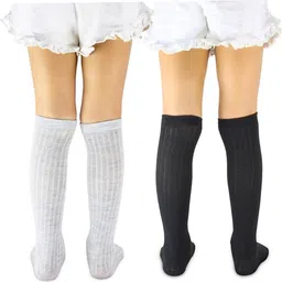 NESKA MODA Kids-Unisex Set Of 2 Knee Length Cotton Socks-72