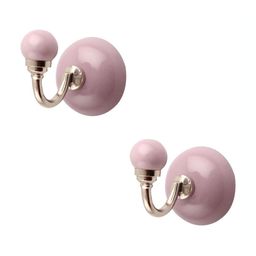 IndianShelf Pink & Gold Toned 2 Pieces Ceramic Wall Hook-image-61