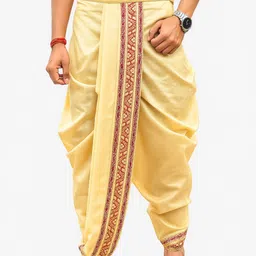 AMIT ONLINE Stylish Men's Solid Dupion Silk Bengali Style Dhoti Pant-picture-11
