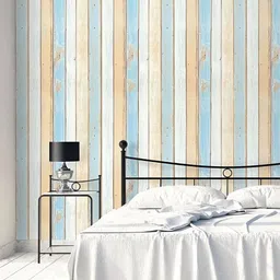 INDIAN ROYALS Cream-Coloured & Blue Stripes Printed Self-AdhesiveWall Sticker-image-50