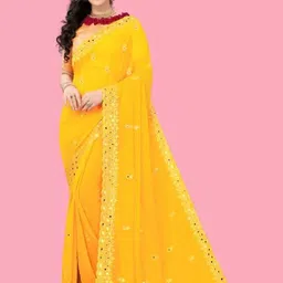 Florence Embellished Embroidered Pure Georgette Saree-picture-55
