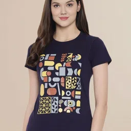 Metronaut Women Graphic Printed Round Neck Cotton T-shirt-image-79