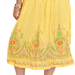 Exotic India Floral PrintedEmbellished With Sequins Midi-skirt-image-96