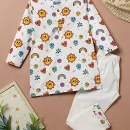 Desi Soota Boys Ethnic Motifs Printed Regular Pure Cotton Kurta with Trousers-image-74