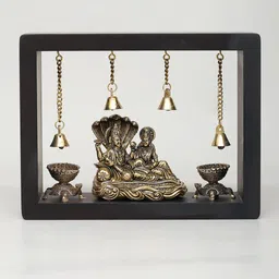 Exotic India Yellow & Brown Narayan Statue With BellsWallDecor-image-69