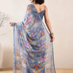 Anouk Rustic Poly Chiffon Ready to Wear Dabu Saree image 5