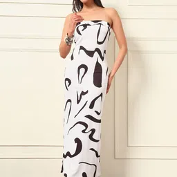 VANGULL Print Off-Shoulder Maxi Dress-picture-26