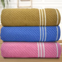 Aura Blue & Pink 3 Cotton 400 GSM Bath Towel-image-54