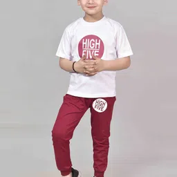 Pankhu Kids Printed Round Neck T-shirt With Pyjamas-picture-52