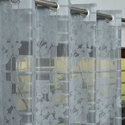 Galaxy Home Decor Grey Set of 2 Sheer Window Curtain-18
