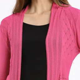 SHOWOFFFF Self Design Open Front Longline Shrug image 2