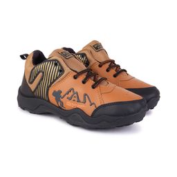PENNEN Men Leather Running Non-Marking Shoes-image-34