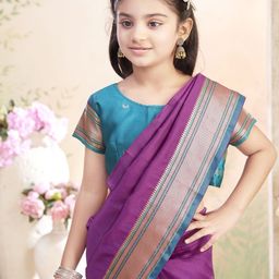 Aarika Girls Zari Woven Design Pure Silk Saree-picture-15