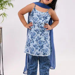 i love legacy Girls Floral Printed Regular Pure Cotton Kurta with Trousers & With Dupatta-picture-18