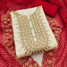 SWARNGANGA TEX Sequinnce Embellished Gotta Patti Velvet Unstitched Dress Material-picture-15