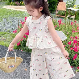 LULU & SKY Girls Printed Top with Palazzos-picture-20
