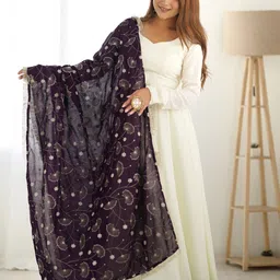 Fusionic Women Regular Gotta Patti Pure Silk Kurta with Trousers & With Dupatta-image-1