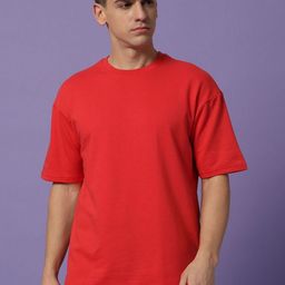 Mast & Harbour Men Drop-Shoulder Sleeves Pure Cotton Bio Finish Boxy T-shirt-picture-34