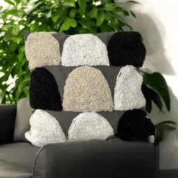LUSHLYF Grey Melange & White Quirky Square Cushion Covers-15