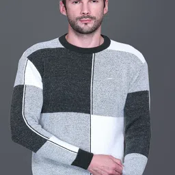 GODFREY Men Checked Woollen Pullover-picture-1