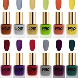 VOLO Set Of 12 Velvet Matte Nail Polish- 8 ml Each-Shade 4- 5 -7-9-3
