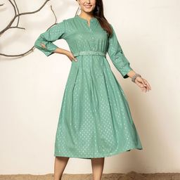 Rouhab Ethnic Motifs Print Maxi Midi Dress-image-48