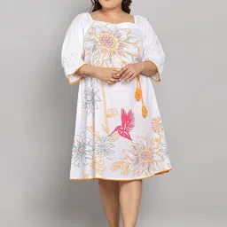 Tulsattva Floral Print Fit & Flare Midi Dress-image-13