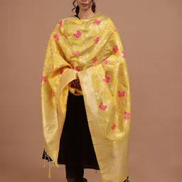 TJORI Floral Woven Design Dupatta-picture-12