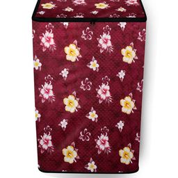 The Furnishing Tree Washing Machine Cover Floral Pattern Red Compatible for Whirlpool 7.5 Kg Fully--image-53