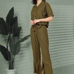 Mast & Harbour Shirt Collar Shirt With Trousers Co-Ords-image-102