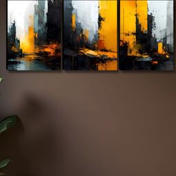 Myntra Elegant Homes Yellow & White 3 Pieces Floral & Botanical Wall Art-image-76