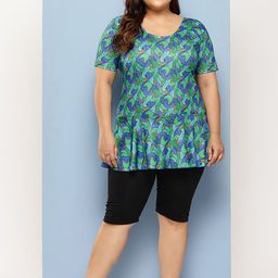 BAESD Abstract Printed Swim Suit With Attached Shorts-picture-10
